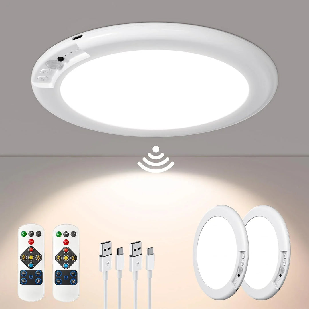 Rechargeable LED Ceiling Fixture with Motion Activated Sensor
