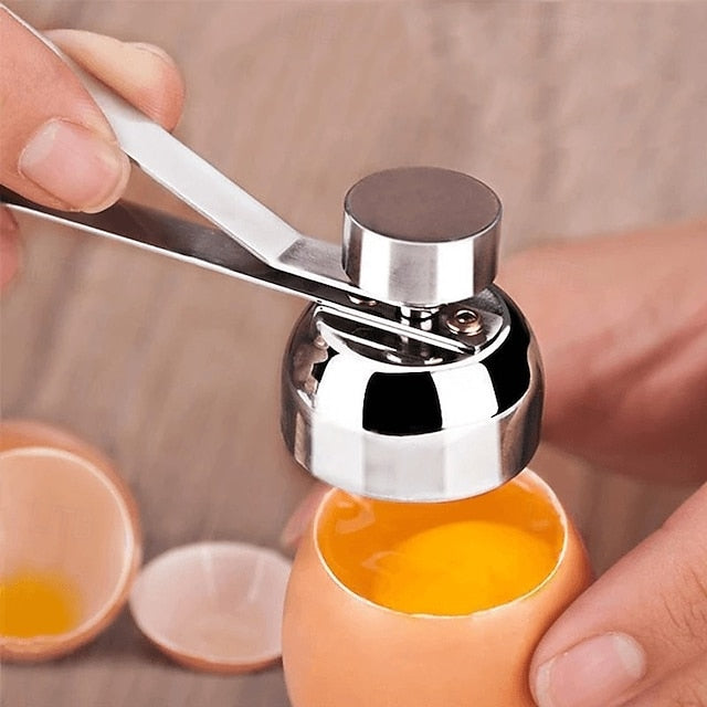 Stainless Steel Egg Shell Cracker and Cutter for Soft Boiled and Century Eggs in Home Kitchen