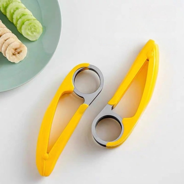 Banana and Vegetable Cutter with Curved Stainless Steel Blade for Kitchen Use