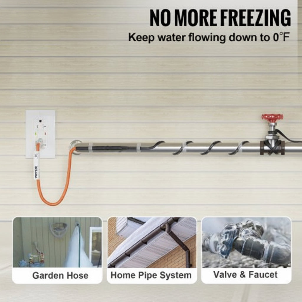 Self-Regulating Heat Cable for Pipe Freeze Protection in Cold Weather