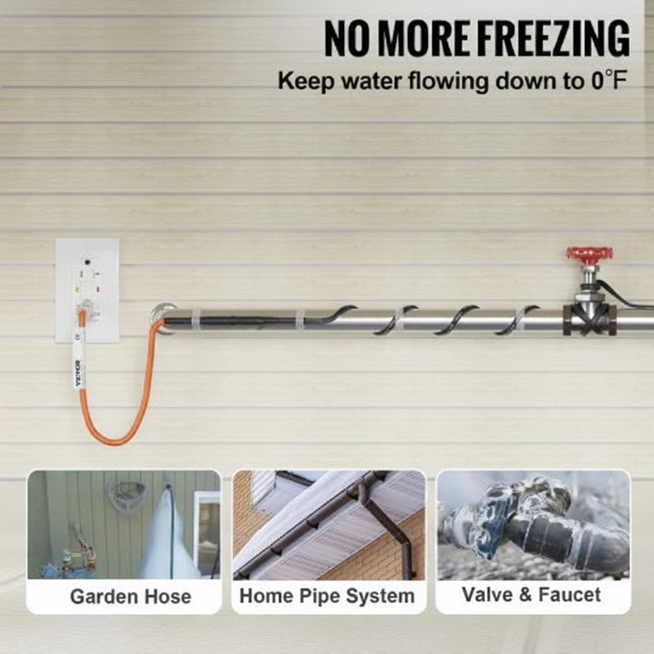 Self-Regulating Heat Cable for Pipe Freeze Protection in Cold Weather