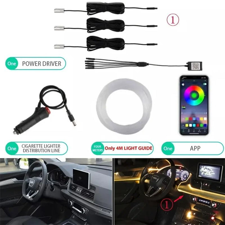 RGB LED Strip Lights for Car Interior with App Control and Flexible Design