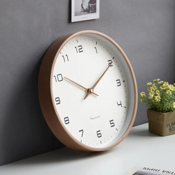 Scandinavian Style Timber Wall Clock for Modern Home Interiors