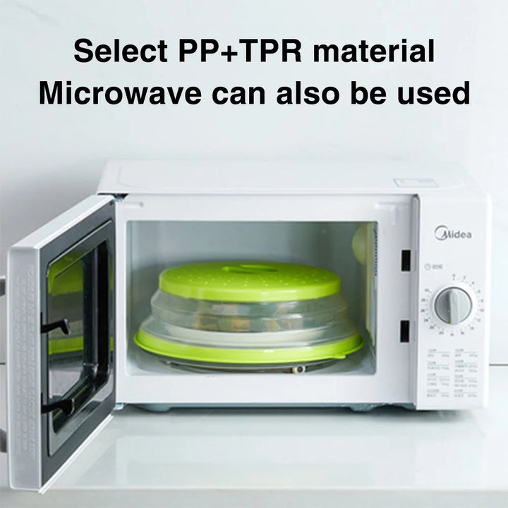 Reusable Silicone Microwave Splatter Guard with Folding Design for Cooking and Food Storage