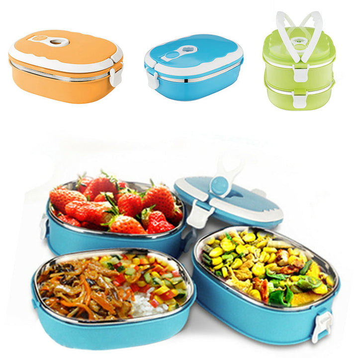 Leak Proof Thermal Lunch Box with Stainless Steel Interior for School and Work