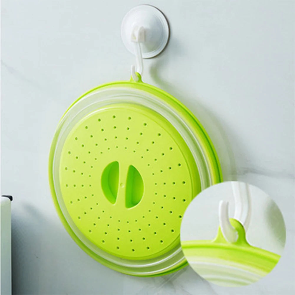 Reusable Silicone Microwave Splatter Guard with Folding Design for Cooking and Food Storage