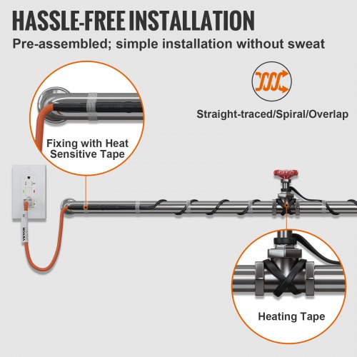 Self-Regulating Heat Cable for Pipe Freeze Protection in Cold Weather
