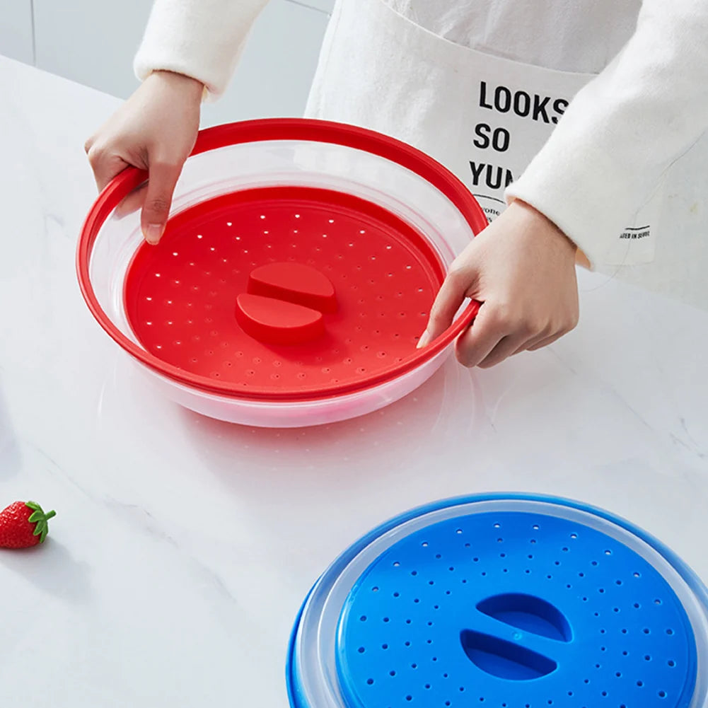 Reusable Silicone Microwave Splatter Guard with Folding Design for Cooking and Food Storage