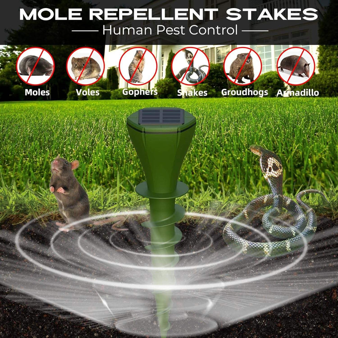Outdoor Solar Sonic Stake for Snakes and Burrowing Pest Areas