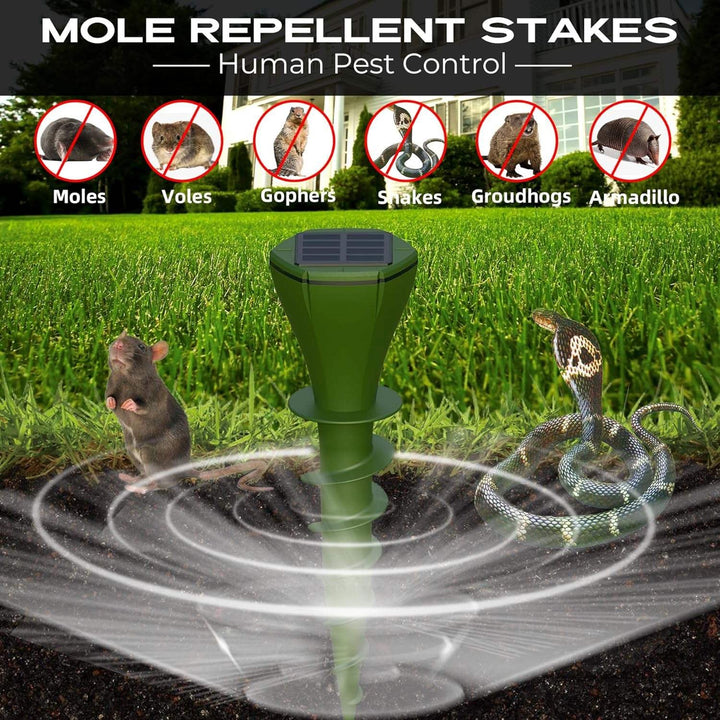 Outdoor Solar Sonic Stake for Snakes and Burrowing Pest Areas