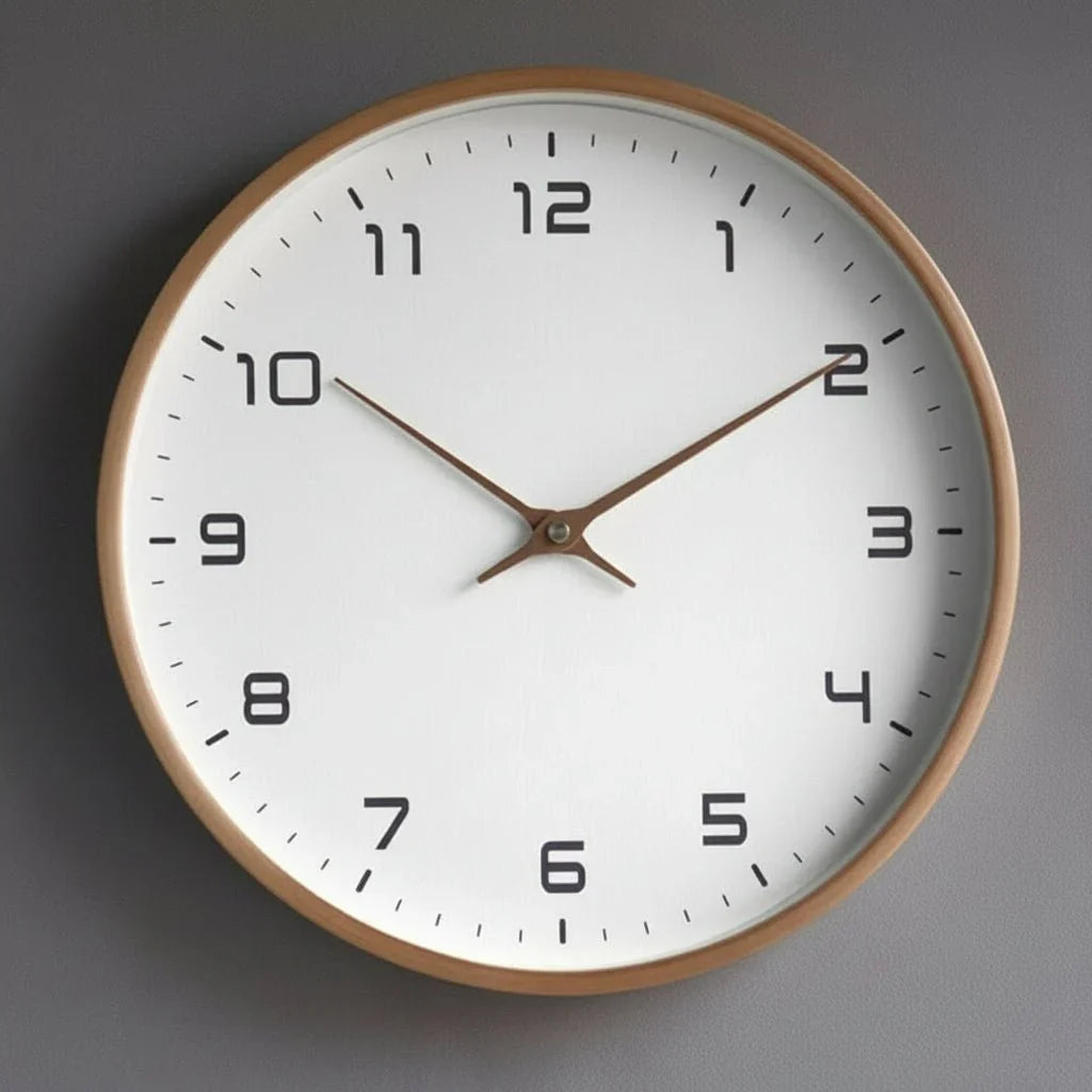 Scandinavian Style Timber Wall Clock for Modern Home Interiors