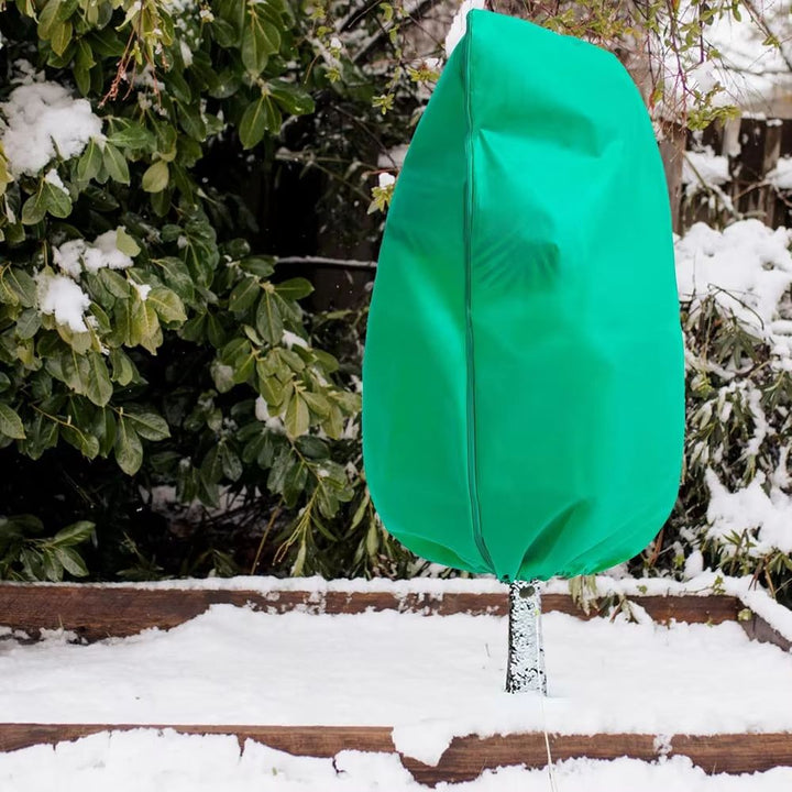 Breathable Plant Frost Cover with Zipper and Drawstring Closure