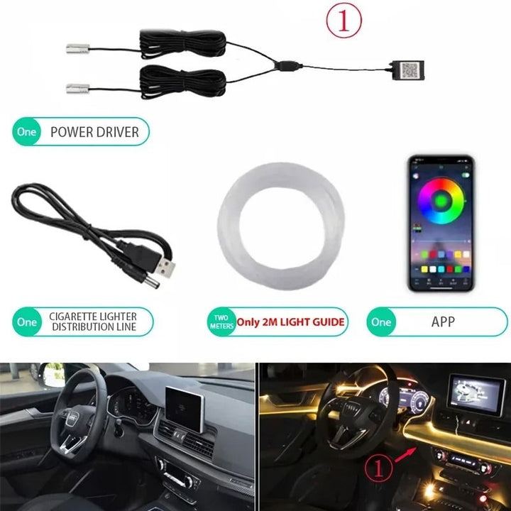 RGB LED Strip Lights for Car Interior with App Control and Flexible Design