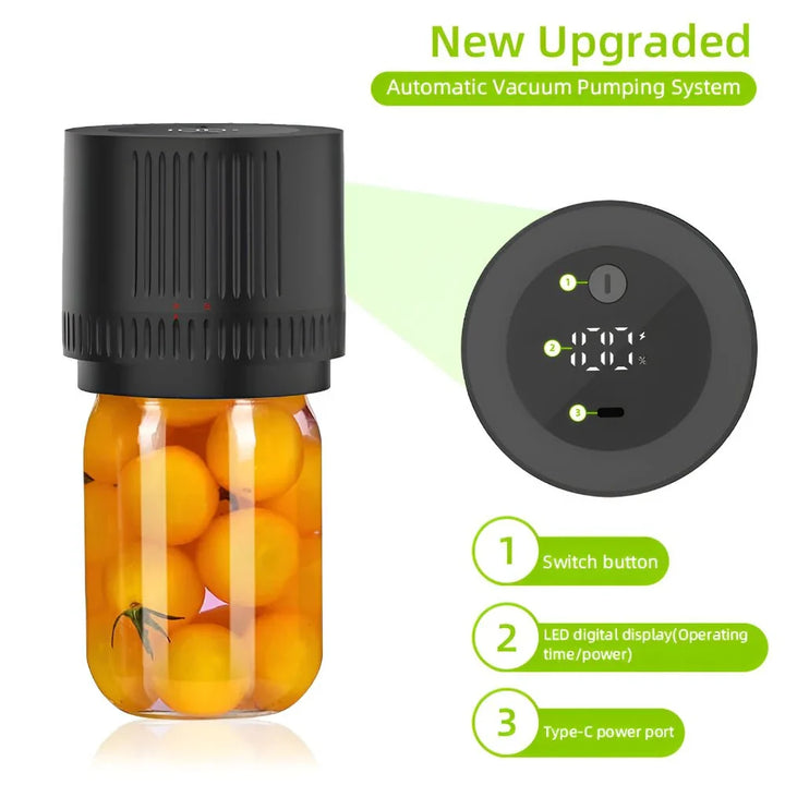 Automatic Vacuum Sealing Kit for Wide and Regular Mouth Mason Jars