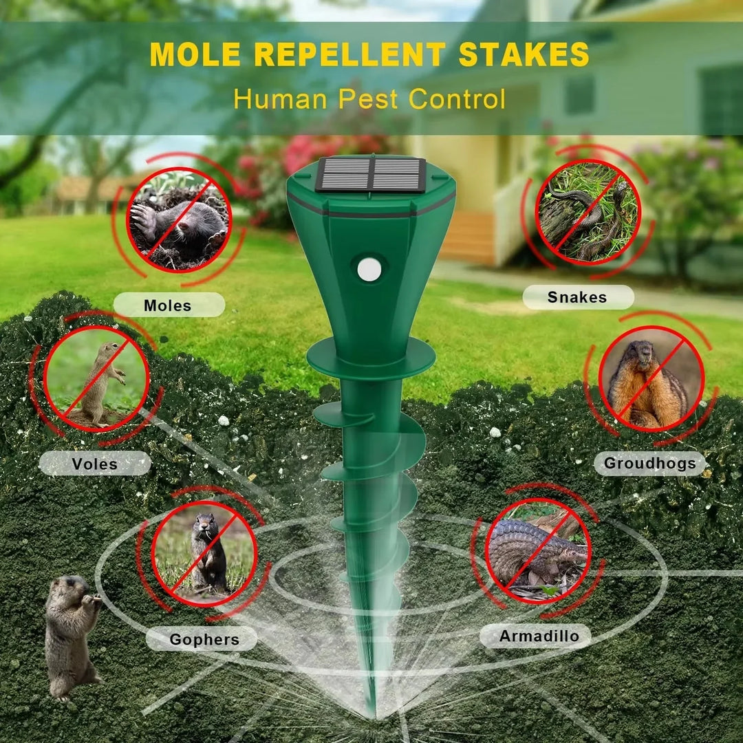 Outdoor Solar Sonic Stake for Snakes and Burrowing Pest Areas