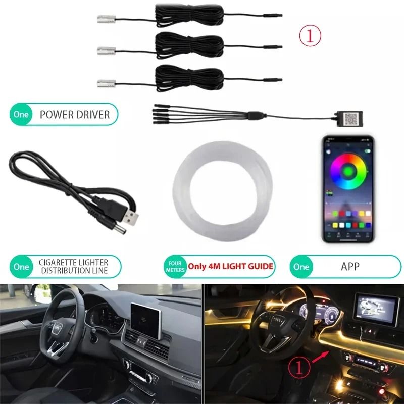 RGB LED Strip Lights for Car Interior with App Control and Flexible Design
