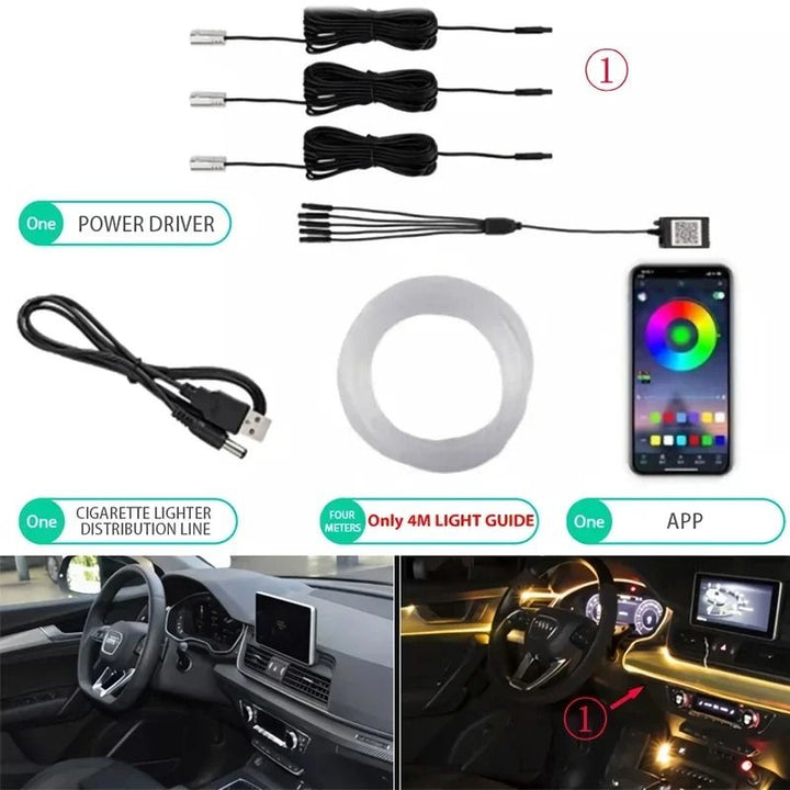 RGB LED Strip Lights for Car Interior with App Control and Flexible Design