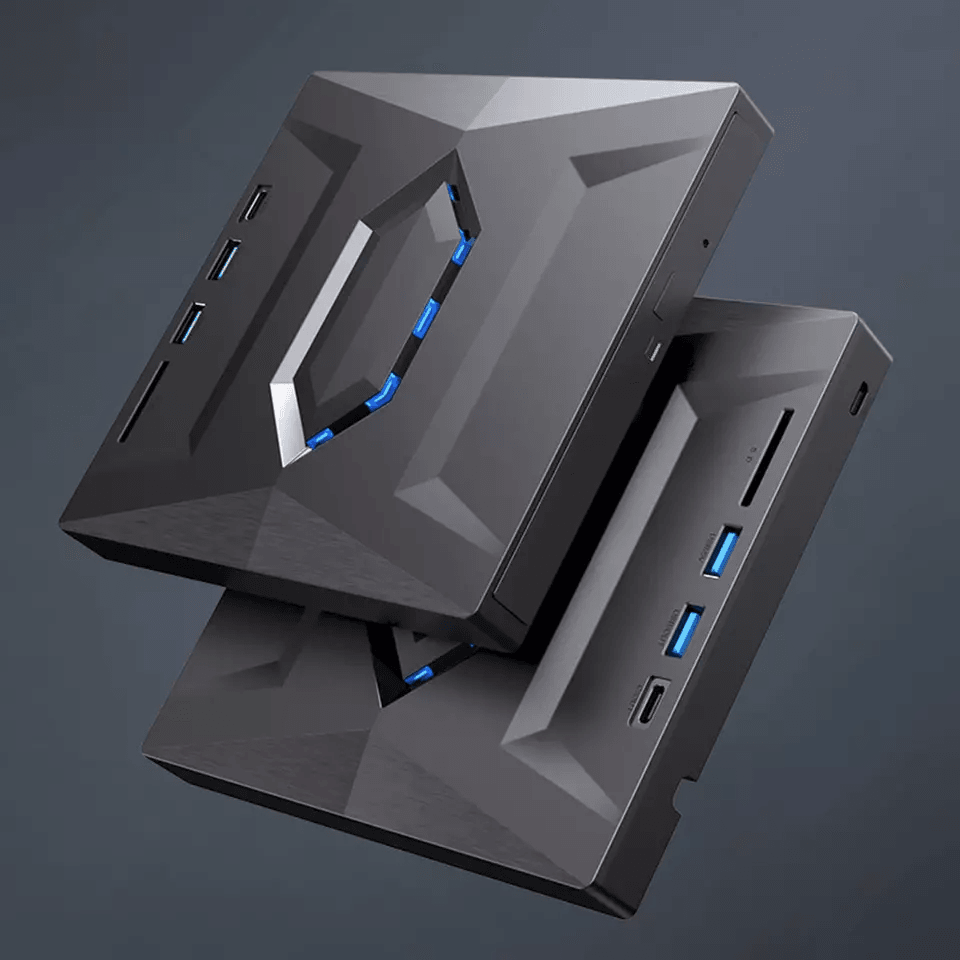 Portable USB CD DVD Drive with Burner and SD Card Hub for Windows and Mac Laptops
