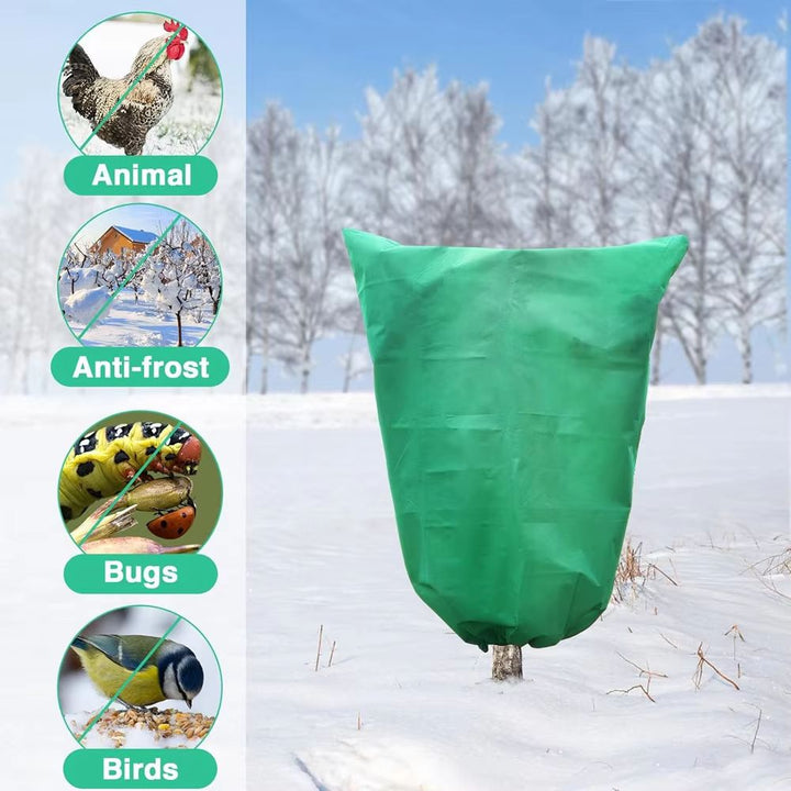 Breathable Plant Frost Cover with Zipper and Drawstring Closure