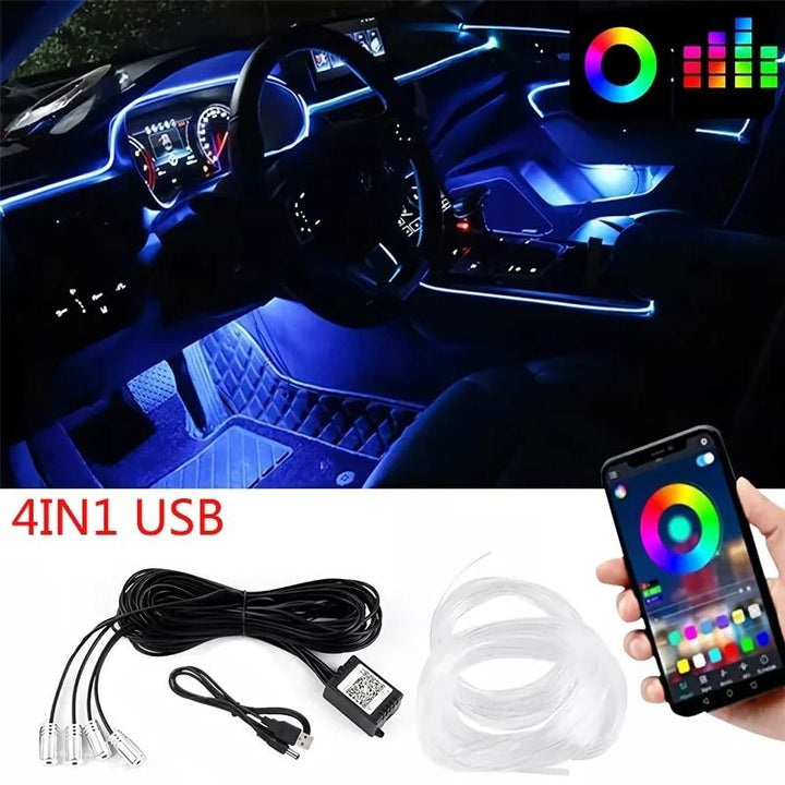 RGB LED Strip Lights for Car Interior with App Control and Flexible Design