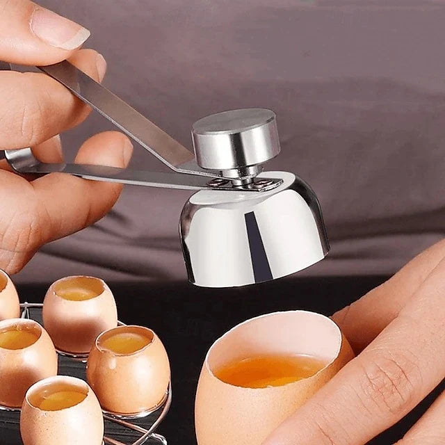 Stainless Steel Egg Shell Cracker and Cutter for Soft Boiled and Century Eggs in Home Kitchen