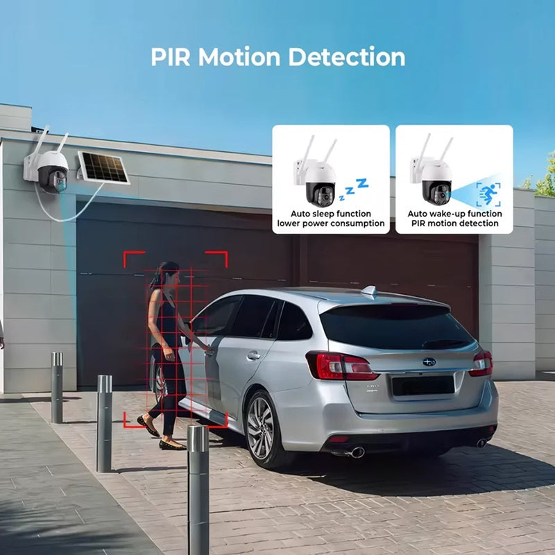 2K Solar-Powered WIFI PTZ Camera with Auto-Tracking and Night Vision