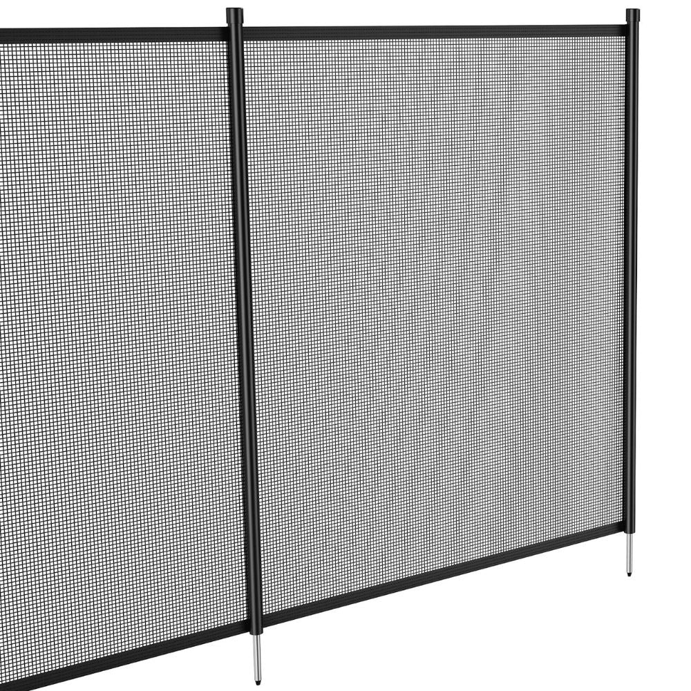 Pool Safety Fence with Teslin PVC Mesh and Rust Resistant Poles for Inground Pools