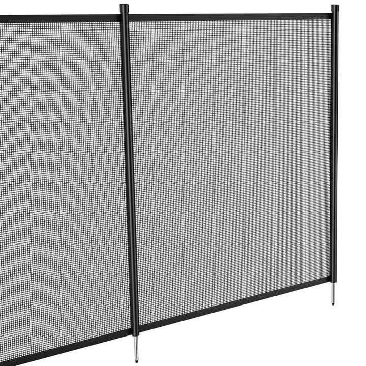 Pool Safety Fence with Teslin PVC Mesh and Rust Resistant Poles for Inground Pools