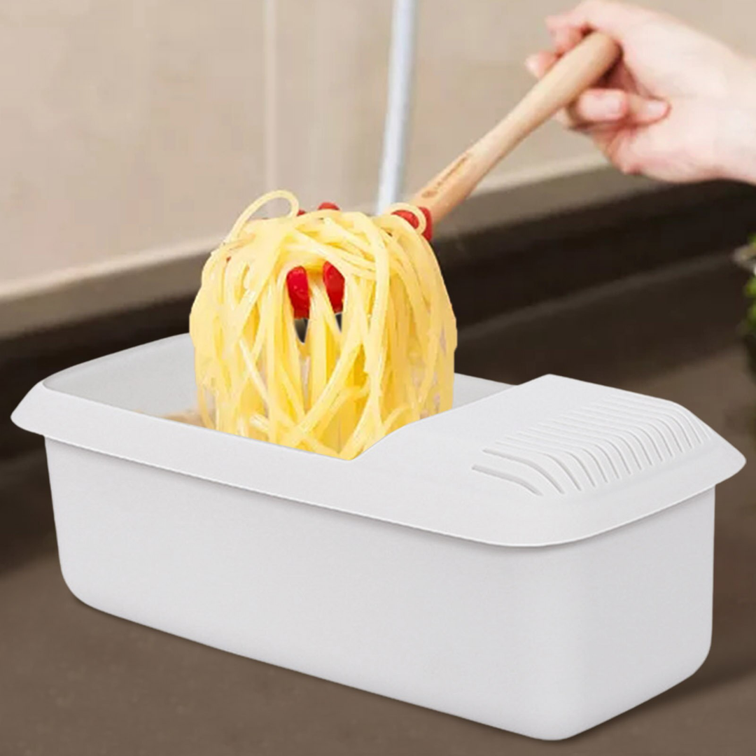 Microwave Pasta Cooker with Steamer Basket and Cool Grip Handles