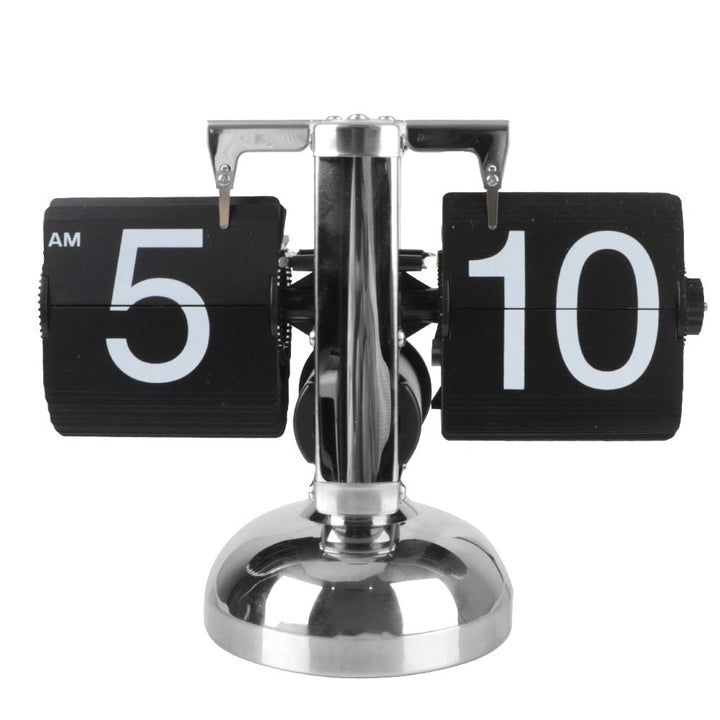 Flip Card Desk Clock with Automatic Number Rotation and Silent Quartz Movement