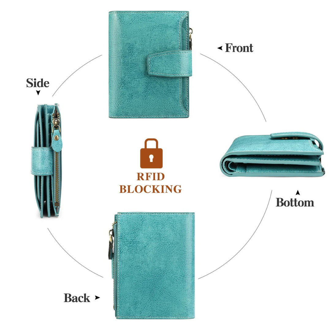 Multi-Pocket Wallet with RFID Blocking and Detachable ID Windows