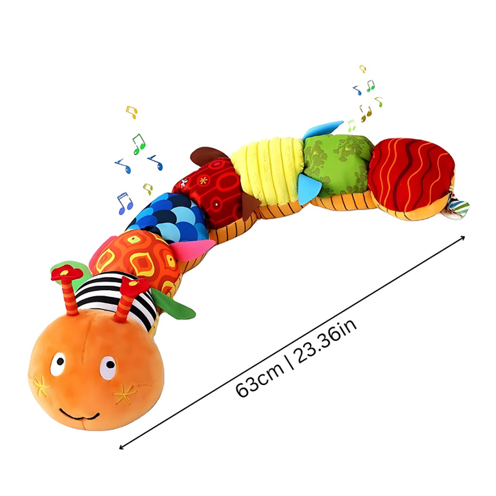Musical Caterpillar Plush Toy with Multi-Texture Segments and Sound Activation for Babies 0-3 Years