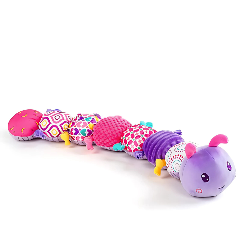 Musical Caterpillar Plush Toy with Multi-Texture Segments and Sound Activation for Babies 0-3 Years