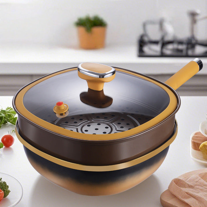 Titanium Nonstick Pot with Ceramic Coating and Glass Lid, 30cm Diameter