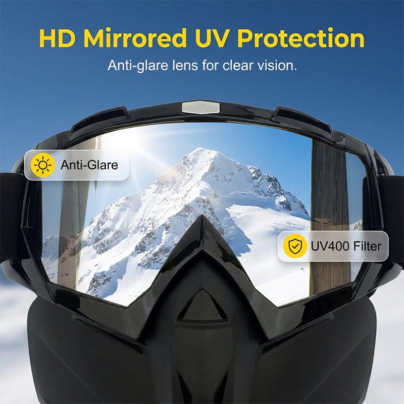 Full Face Goggle Mask with Detachable Goggles and Side Ventilation