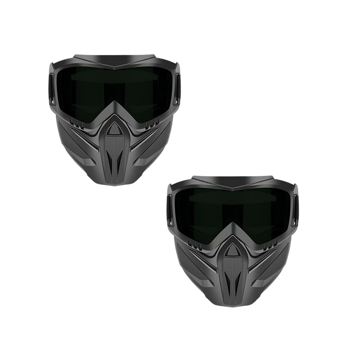 Full Face Goggle Mask with Detachable Goggles and Side Ventilation