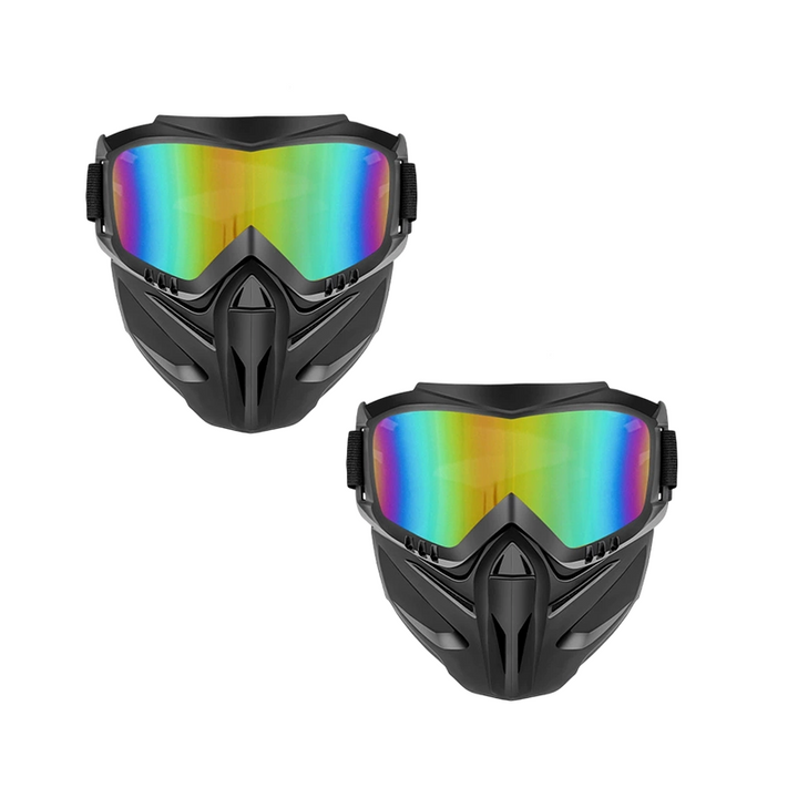 Full Face Goggle Mask with Detachable Goggles and Side Ventilation