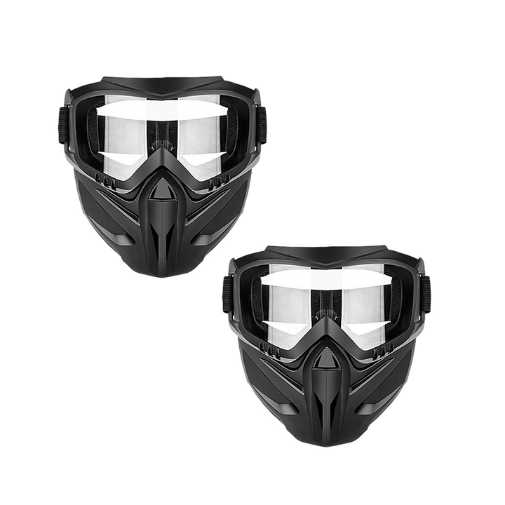 Full Face Goggle Mask with Detachable Goggles and Side Ventilation