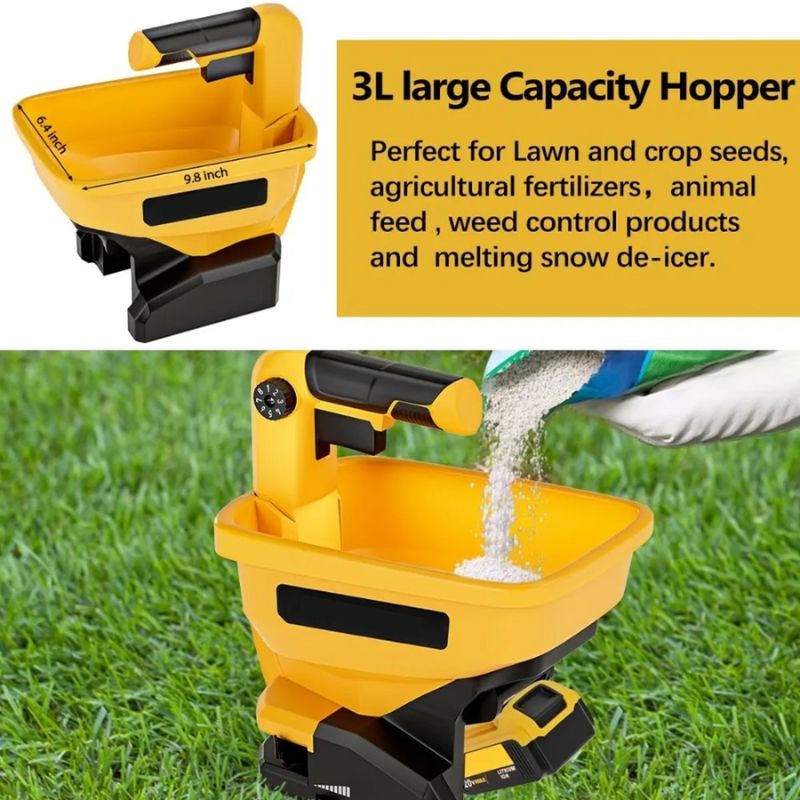 Cordless Fertilizer Spreader for Dewalt 20V and 60V Li-ion Battery