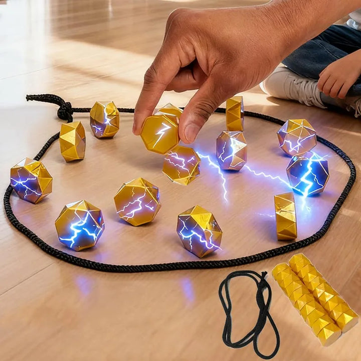 Magnetic Strategy Board Game with Two Player Pieces and Folding Design