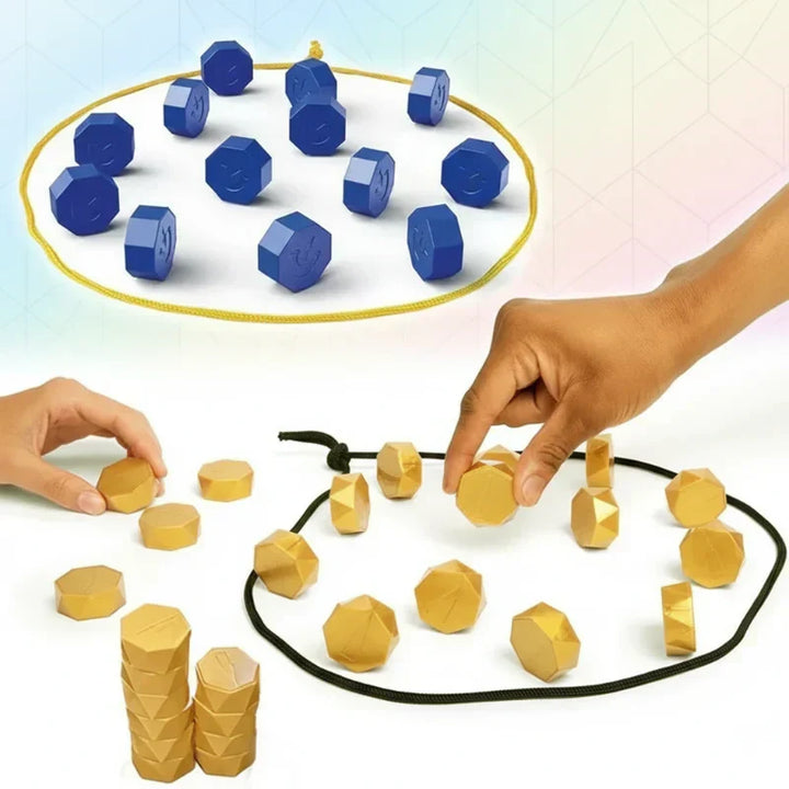 Magnetic Strategy Board Game with Two Player Pieces and Folding Design