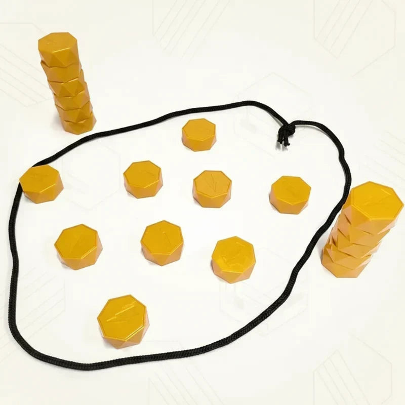 Magnetic Strategy Board Game with Two Player Pieces and Folding Design