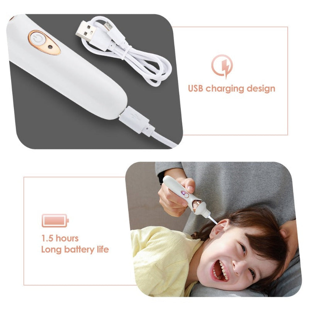 Ear Wax Vacuum with Built-In Light and Soft Silicone Tips, 5 Replacement Tips