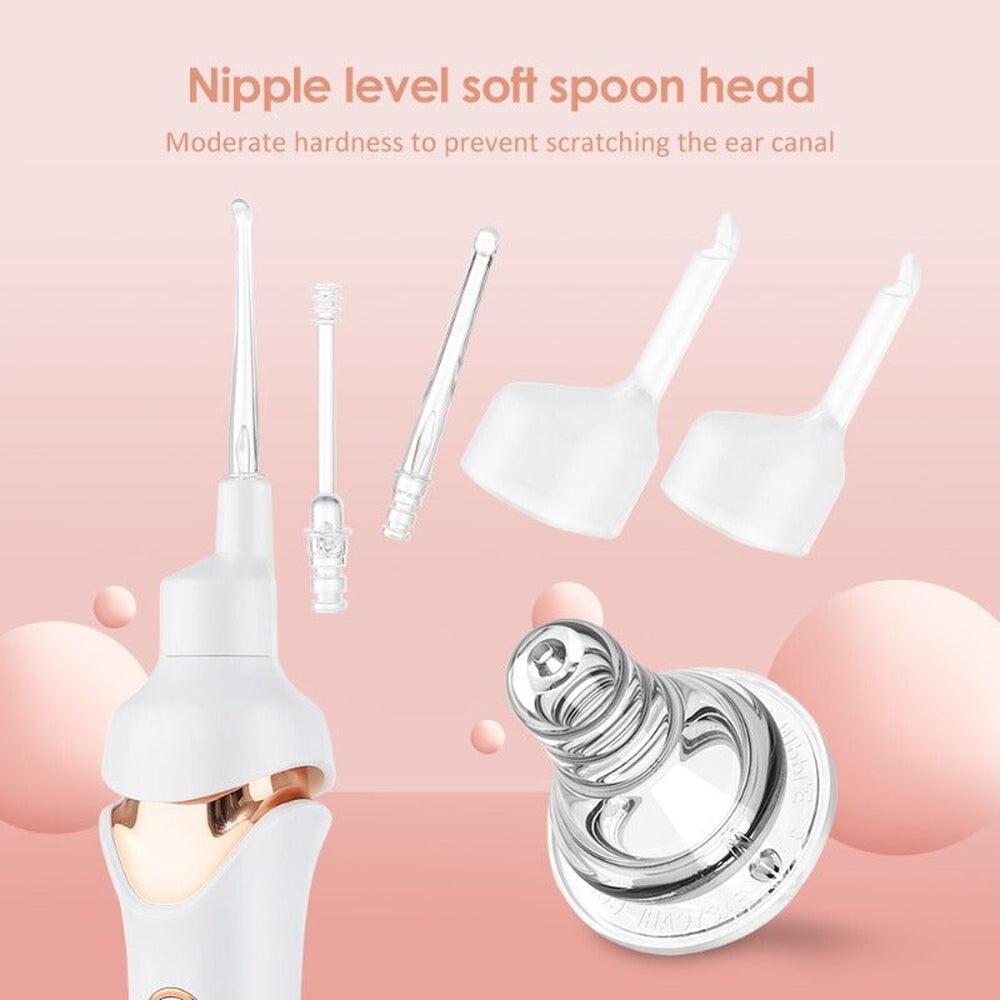 Ear Wax Vacuum with Built-In Light and Soft Silicone Tips, 5 Replacement Tips