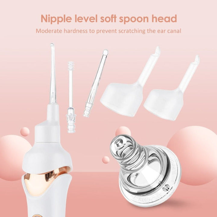 Ear Wax Vacuum with Built-In Light and Soft Silicone Tips, 5 Replacement Tips