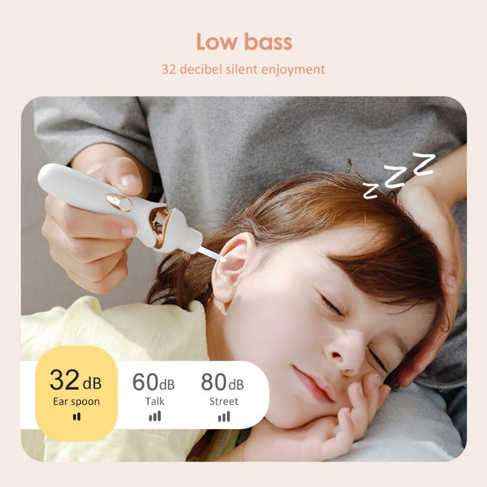 Ear Wax Vacuum with Built-In Light and Soft Silicone Tips, 5 Replacement Tips
