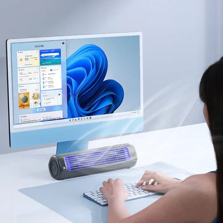 Rechargeable Bladeless Air Cooler with Oscillating Function and Quiet Operation for Small Spaces