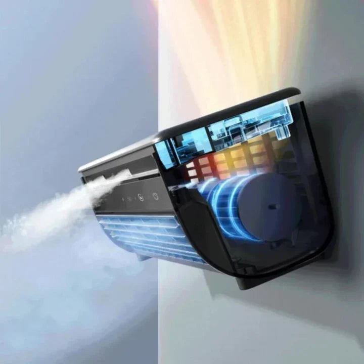 Rechargeable Bladeless Air Cooler with Oscillating Function and Quiet Operation for Small Spaces