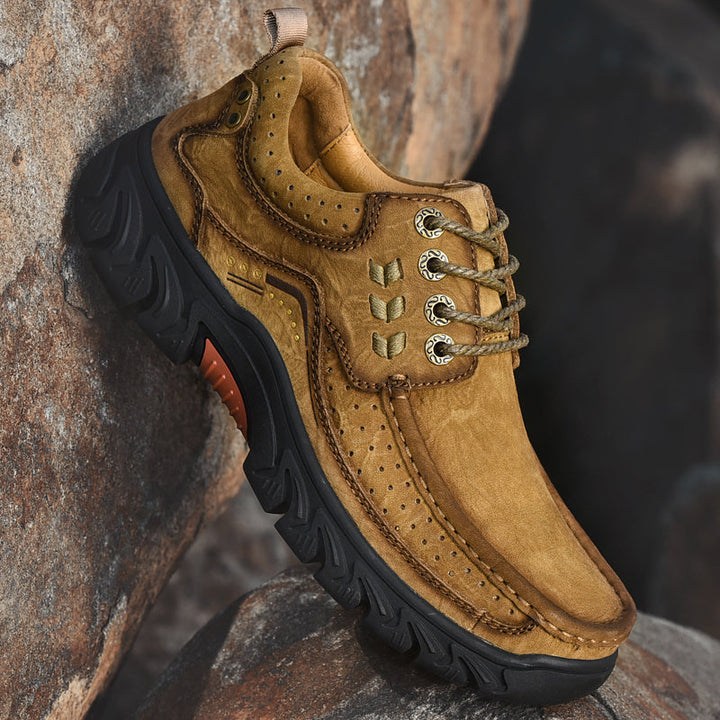 Orthopaedic Ankle Boots with Arch Support and Slip-Resistant Sole, Black Leather
