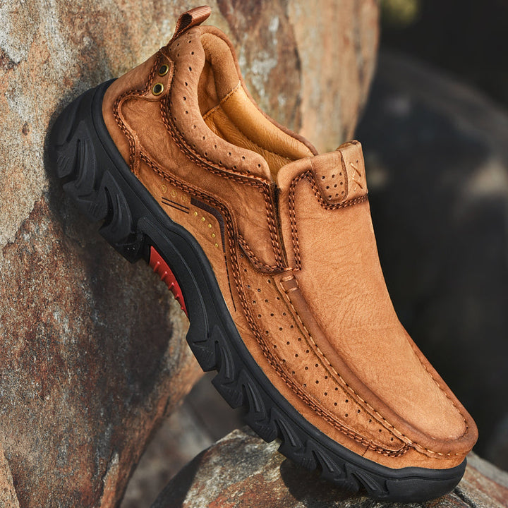 Orthopaedic Ankle Boots with Arch Support and Slip-Resistant Sole, Black Leather